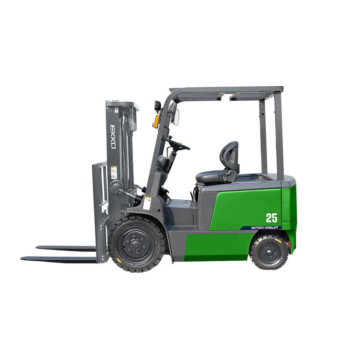 EKKO EK25T-Li Lithium Powered 4-Wheel Electric Forklift 5000 lbs Capacity, 185" Lift Height