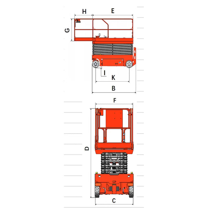 EKKO ES40E Aerial Work Platform Scissor Lift 157'' Height, 500 lbs Capacity