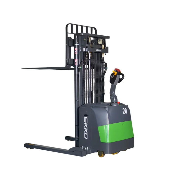 EKKO EB20CS-177Li Full LI-ION Electric Straddle Stacker 4400 lbs Capacity, 177" Height