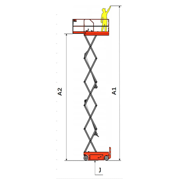 EKKO ES40E Aerial Work Platform Scissor Lift 157'' Height, 500 lbs Capacity